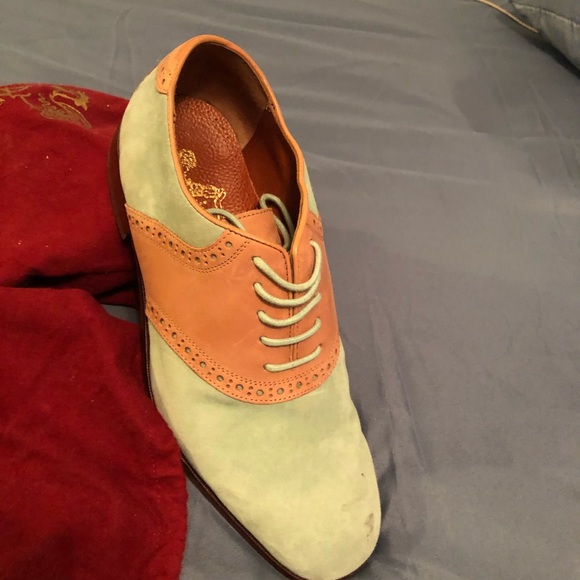 Florsheim by Duckie Brown Saddle Shoes 9.5 US Mint Suede Patent, Rarest(2 known) - Picture 2 of 4
